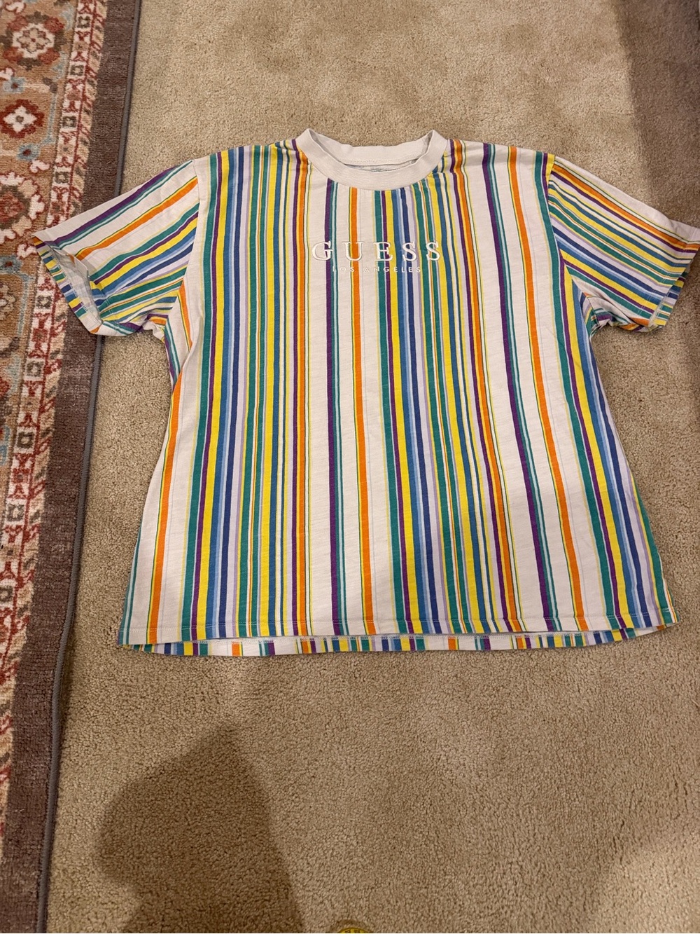Vintage Guess Originals Men’s XL Multicolor Striped Logo T-Shirt